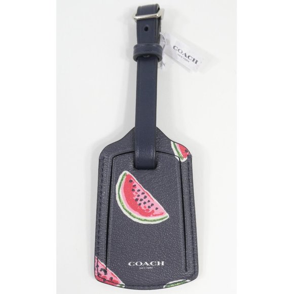 Coach Watermelon Navy Red Multi Luggage Tag NWT 3338 - Picture 1 of 3